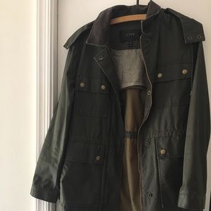J. Crew Olive Green Rain Coat